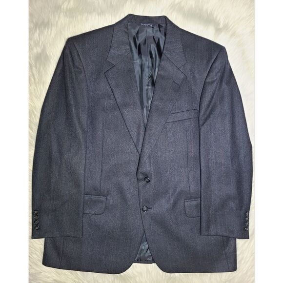 Vintage 2pc Burberrys Grey Wool Suit Jacket & Trouser Set - Picture 4 of 16